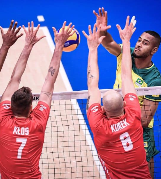 Mesmo com derrota para a Polônia, Brasil está na fase final da Liga das Nações de Vôlei