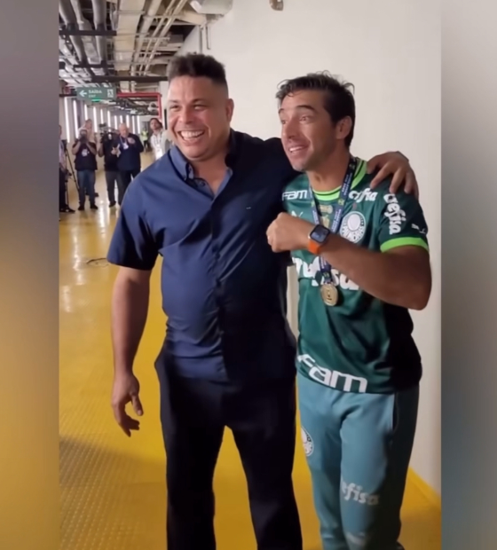 “Sou fã número 1”. Abel Ferreira conhece Ronaldo Fenômeno e rasga elogios ao ex-jogador