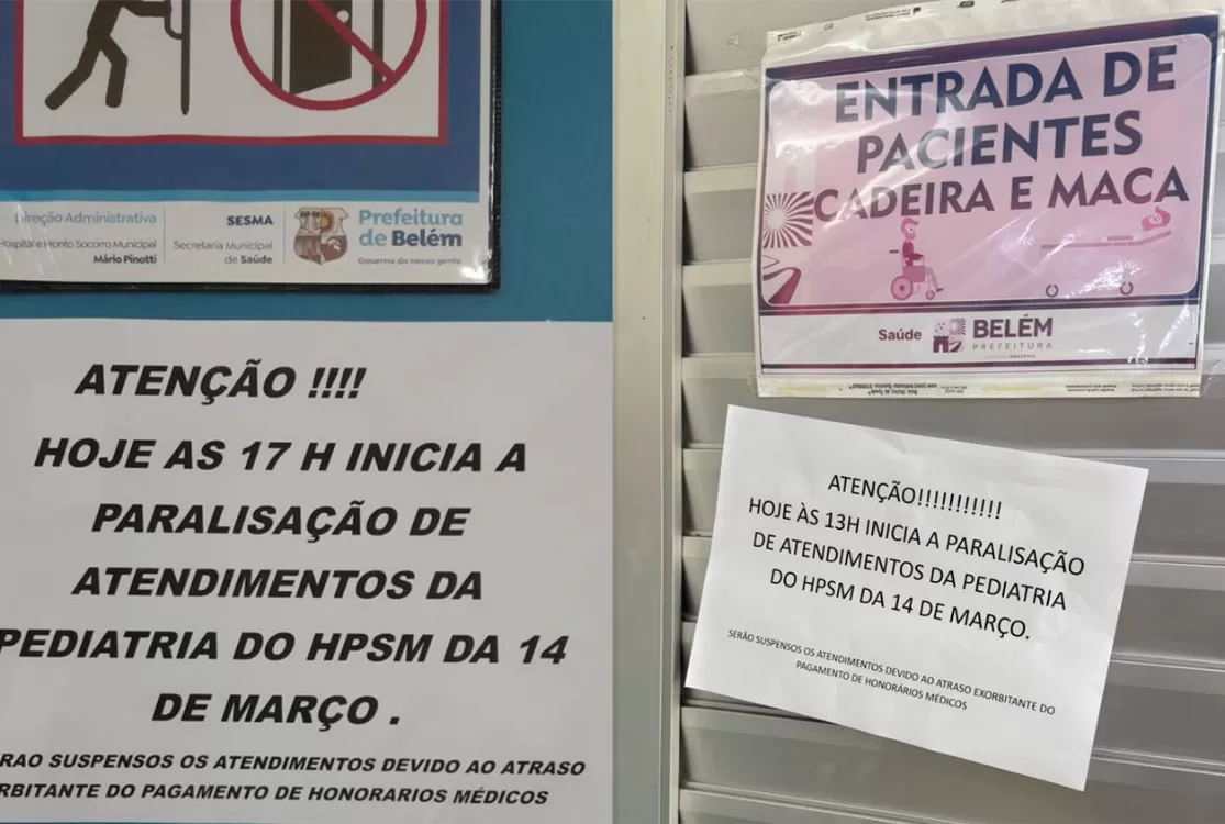 Pediatras paralisam serviços no PSM e ampliam sequência da crise em Belém